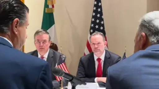 Marcelo Ebrard, titular de la Secretaría de Economía de México (izq) y Jamieson Greer, Embajador Comercial de Estados Unidos. ,Secretaría de Economía