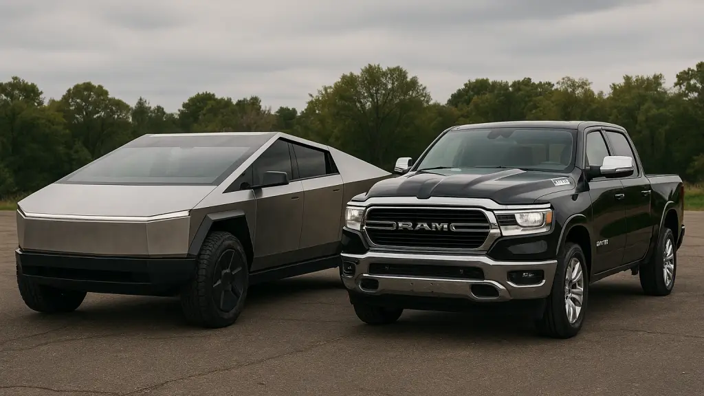 Cybertruck y Ram 1500 ,Imagen generada por IA / ChatGPT
