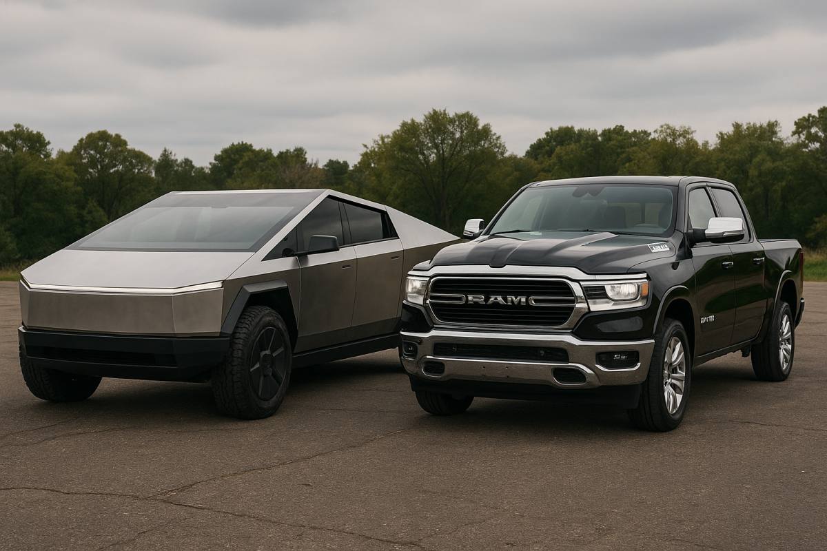Cybertruck y Ram 1500 ,Imagen generada por IA / ChatGPT