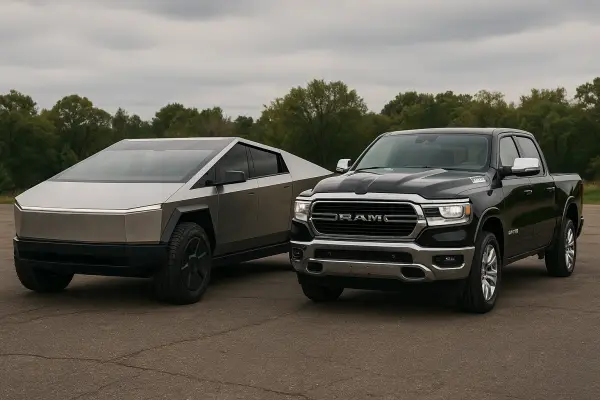 Cybertruck y Ram 1500 ,Imagen generada por IA / ChatGPT