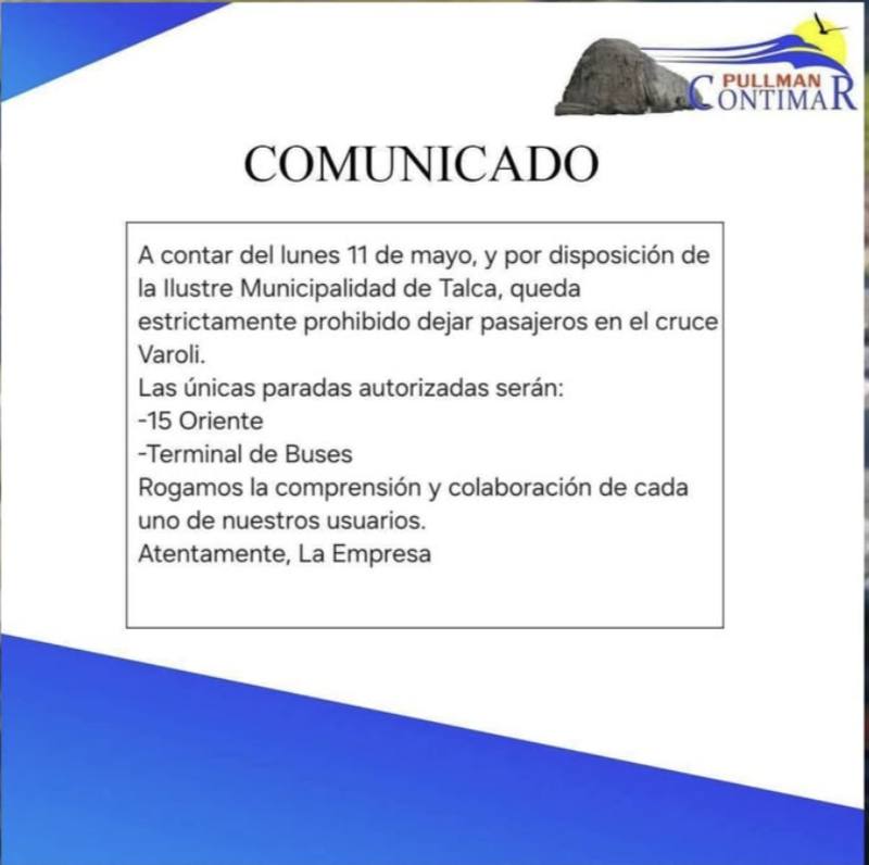 Comunicado  - Pullman Contimar