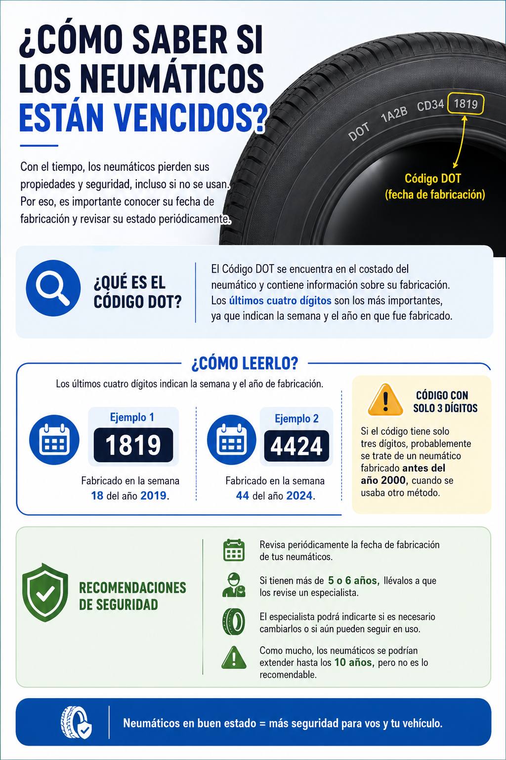 Infografía neumáticos vencidos - Autoguía