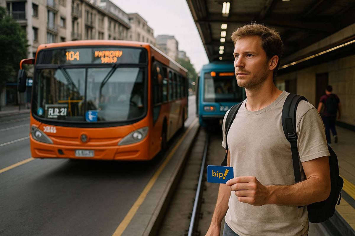Transporte Público Santiago ,Imagen generada por IA / ChatGPT
