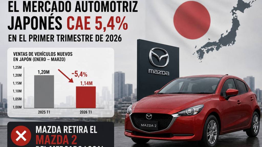 El mercado automotriz japonés cae 5,4% en el primer trimestre de 2026 y Mazda retira el Mazda 2 del mercado local, Autoguia