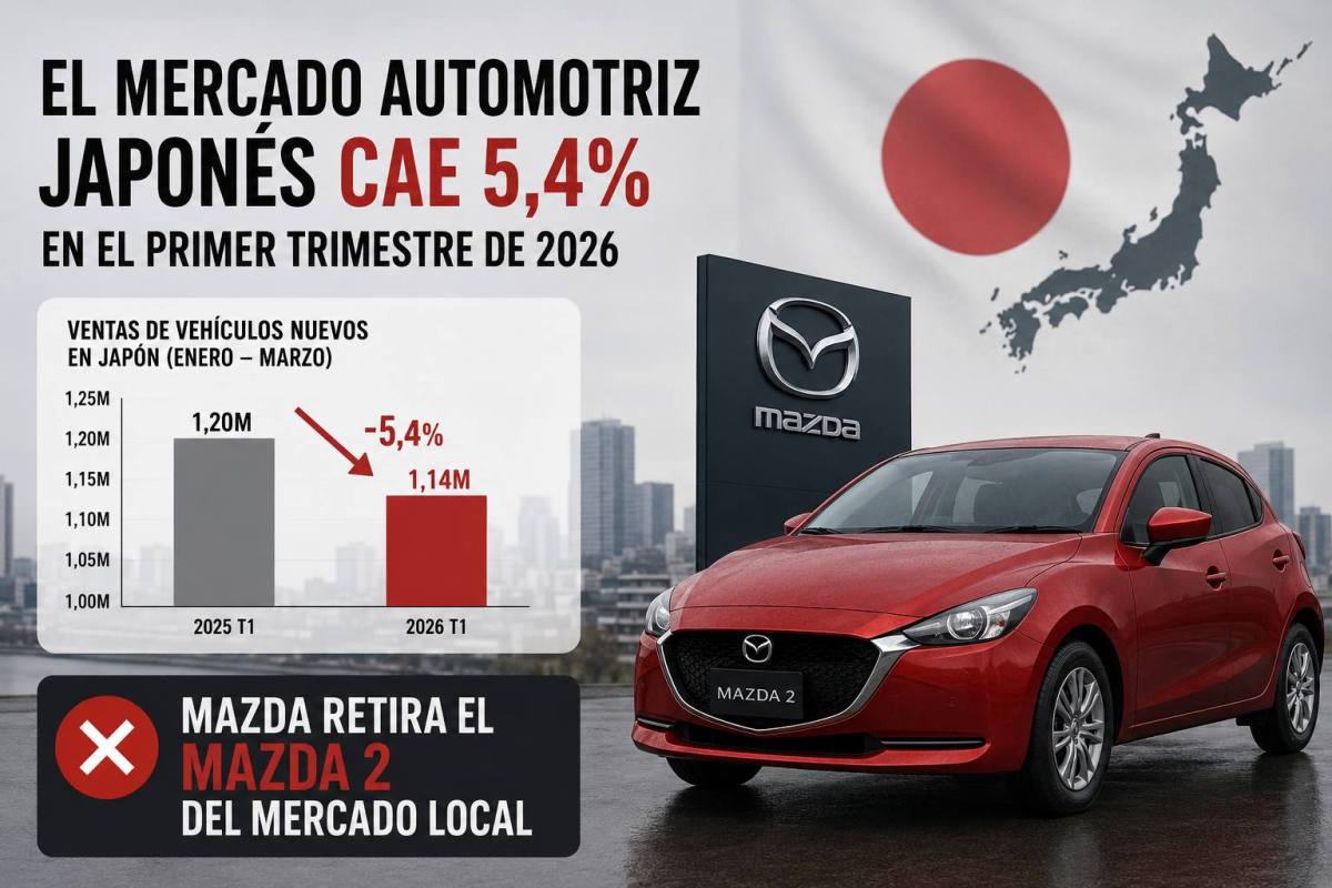El mercado automotriz japonés cae 5,4% en el primer trimestre de 2026 y Mazda retira el Mazda 2 del mercado local ,Autoguia