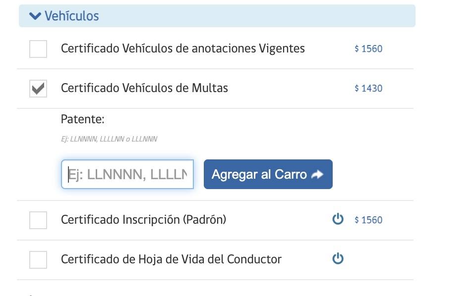 Certificado Multas - Captura Registro Civil
