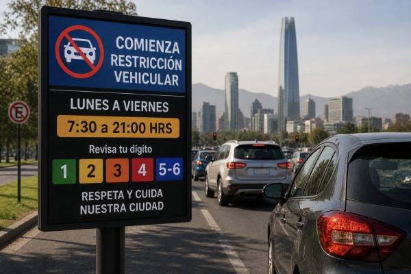 Restricción vehicular 2026 inicia en Santiago: conoce qué autos están prohibidos de circular desde mayo para combatir la contaminación