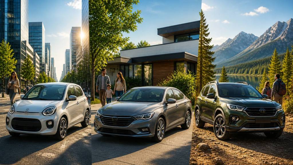 ¿SUV? ¿Citycar? ¿Sedán? Cómo elegir el auto adecuado, Imagen generada por IA / ChatGPT