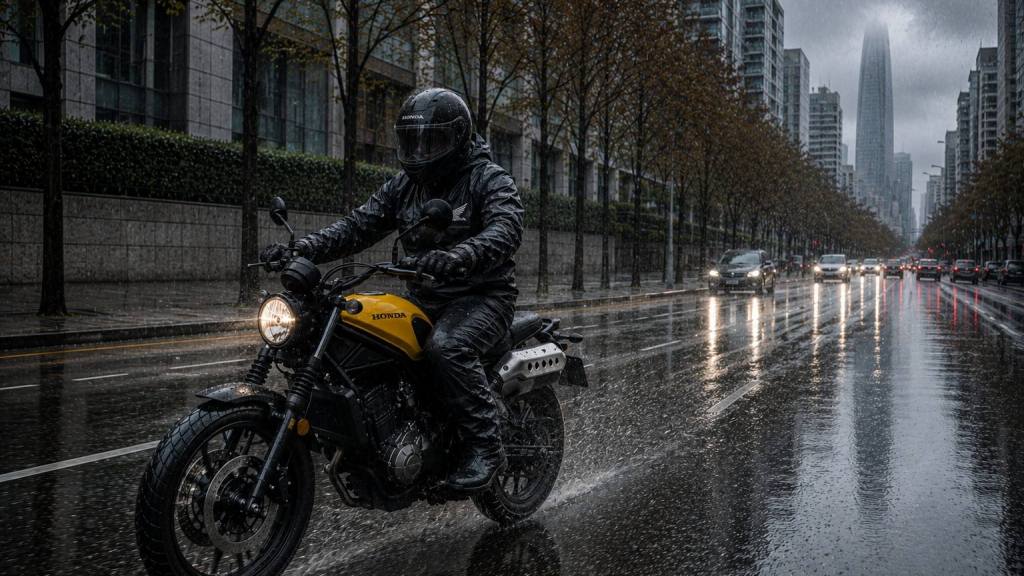 Conducción moto pavimento mojado, Prensa