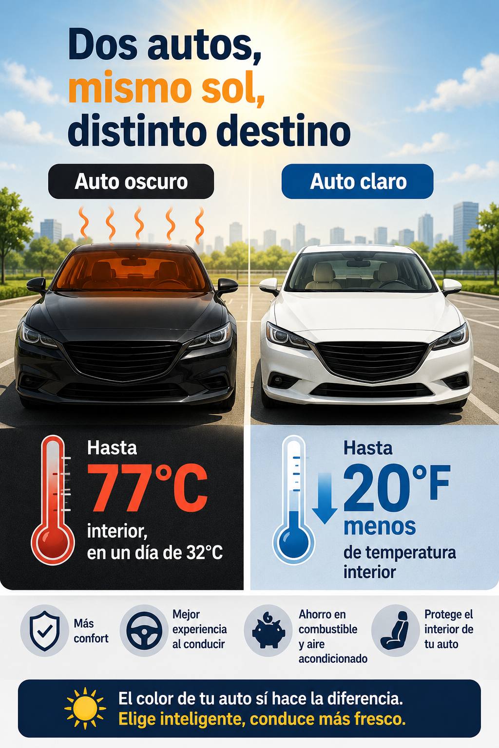 Dos autos, mismo sol, distinto destino - Autoguía
