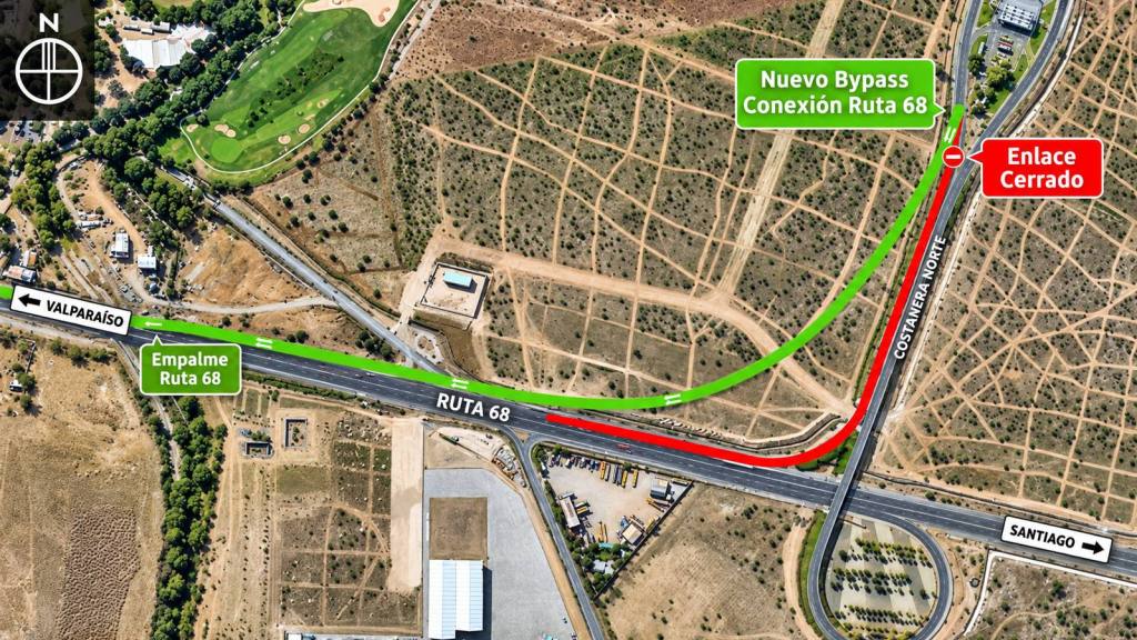 Infografía aérea del nuevo bypass Ruta 68, Autoguía