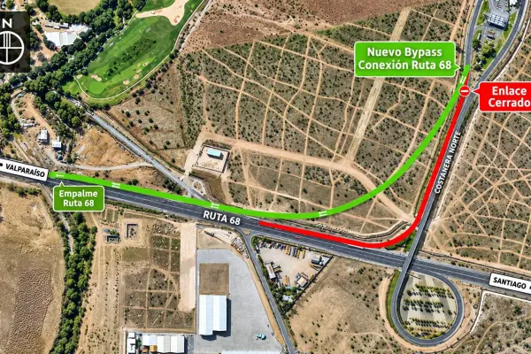 Infografía aérea del nuevo bypass Ruta 68 ,Autoguía